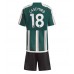 Manchester United Casemiro #18 Bortedraktsett Barn 2023-24 Korte ermer (+ Korte bukser)